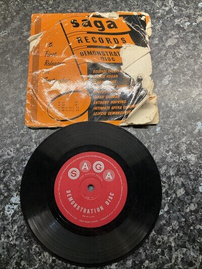 Vintage Saga Records Demonstration 7inch LP Tested Good Condition Ultra Rare