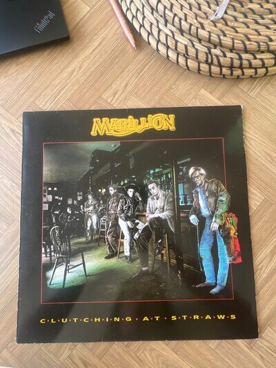 EMD 1002 12" 33RPM '87 MARILLION "CLUTCHING AT STRAWS" ETCHED, EMBOSSED SLV EX