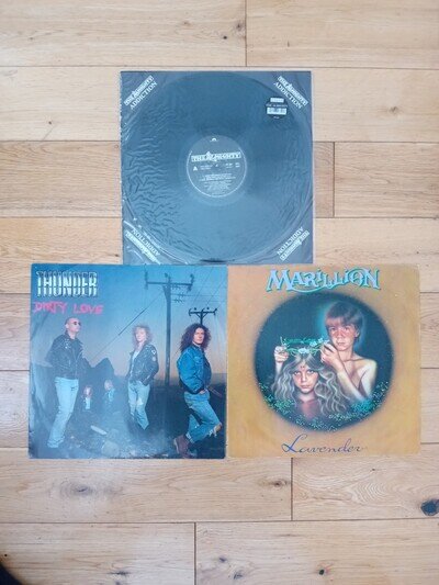 3 X 12" Vinyl Rock Singles The Almighty, Thunder, Marillion.