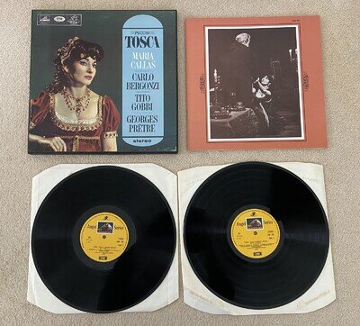 Puccini Tosca 1965 Maria Callas Bergonzi Pretre SAN 149-50 Angel 2x LP Near Mint