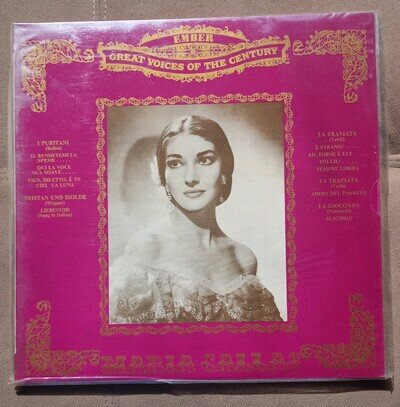 Maria Callas - Great Voices of the Century EMBER 1971 LP GVC16