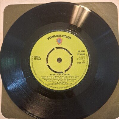 JAMES TAYLOR "YOU'VE GOT A FRIEND" 45 RPM VINYL SINGLE 1971 VG+