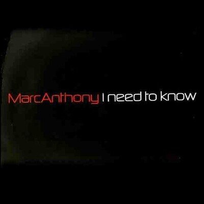 Marc Anthony – I Need To Know - 12" Vinyl PROMO 1999 XPR2530 - ADWY - EX/EX