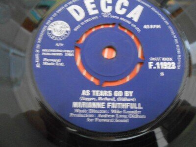 Marianne Faithfull - As Tears Go By / Greensleeves" - DECCA 7" Single