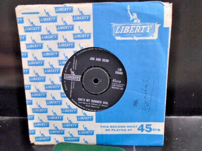 JAN & DEAN " SHE`S MY SUMMER GIRL /SURF CITY " Or. UK LIBERTY EX+ COND.IN Or.SL.