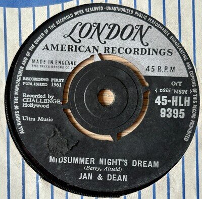 JAN & DEAN HEART AND SOUL 7" LONDON (1961) EX POP SURF ENGLAND