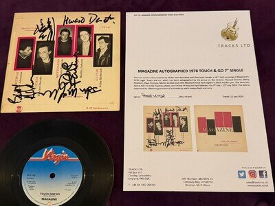 PUNK / NEW WAVE / DEVOTO / MAGAZINE: FULLY SIGNED 1978 7" 'TOUCH AND GO' RARE!