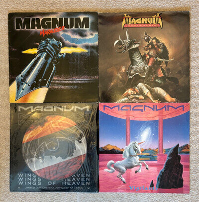 4 X *MAGNUM* *VINYL RECORDS* LP'S *COLLECTION* JOB LOT *MARAUDER* *VIGILANTE*