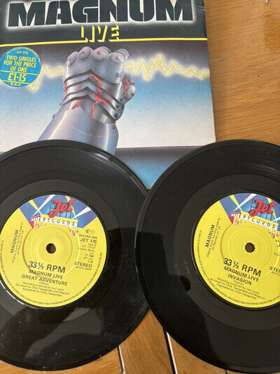 MAGNUM "MAGNUM LIVE "BLACK VINYL 7" X 2 (JET RECORDS 1980)