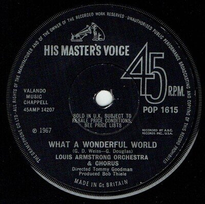 Louis Armstrong - What A Wonderful World/Cabaret POP1615 EX Hear It!