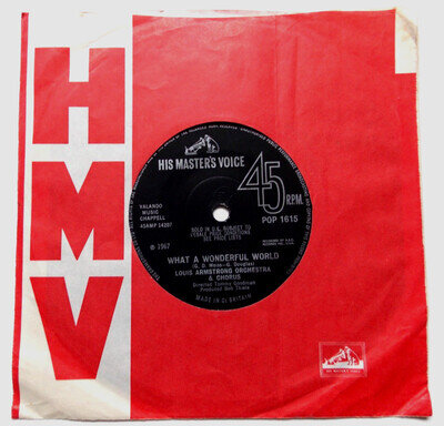 Louis Armstrong What A Wonderful World / Cabaret 7" Vinyl UK 1967 HMV Records