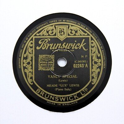 Blues 78 - Meade "Lux" Lewis (Boogie Woogie) "Yancy Special" Brunswick 02243