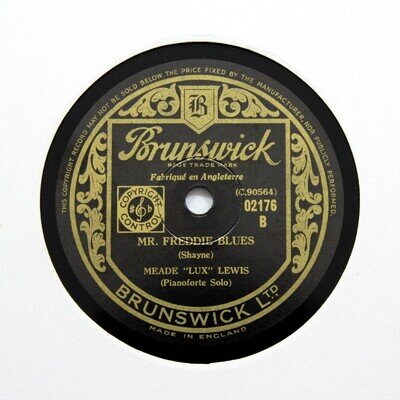 MEADE "LUX" LEWIS (Boogie Woogie) "Mr. Freddie Blues" (E+) BRUNSWICK 02176 [78]