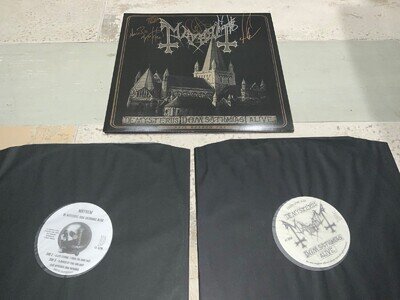Mayhem de Mysteriis Dom Sathanas Alive LTD signed Autographed 2 x Vinyl MARDUK