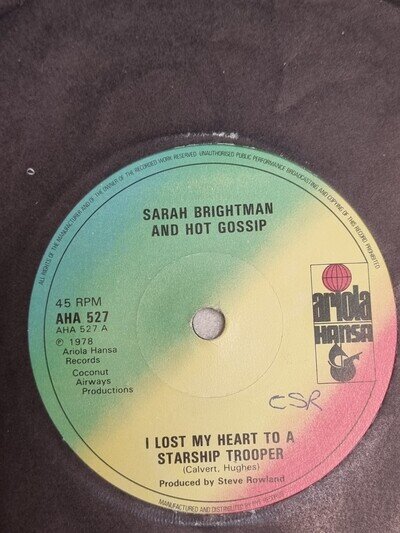 Sarah Brightman and Hot Gossip I Lost My Heart to A Starship Trooper 7" Single