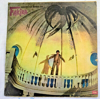 RAVINDRA JAIN "FAKIRA" OST VINYL LP (BOLLYWOOD, ASHA BHOSLE, EMI PAKISTAN URDU)
