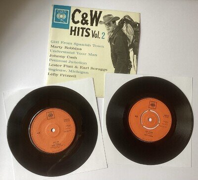 Marty Robbins 2 x 7” Vinyl + Johnny Cash, Lefty Frizzell, Flatt & Scruggs 7” EP