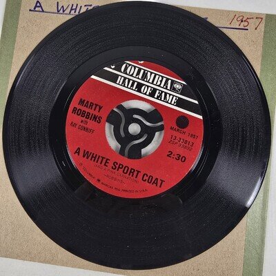 Marty Robbins White Sport Coat / El Paso Vinyl 7" Single Record Columbia VG+