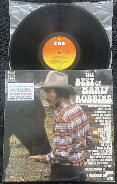 Marty Robbins – The Best Of (20 TRACKS) Vinyl LP NEW ZEALAND TESTED EX/EX VIDEO
