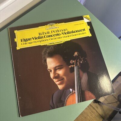 DG 2532 035 Elgar Violin Concerto Itzhak Perlman Barenboim West Germany EX/VG