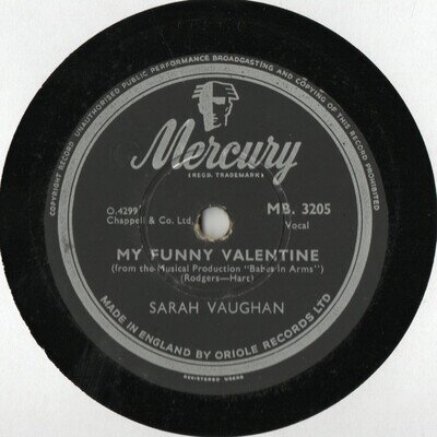 SARAH VAUGHAN CLASSIC 78 - MY FUNNY VALENTINE - HOW IMPORTANT CAN IT BE - EX CON