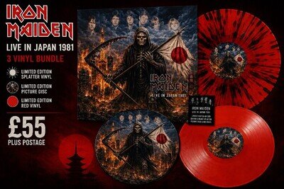 Iron Maiden Splatter, Red vinyl LP & Picture disc Live In Japan 1981 Bundle