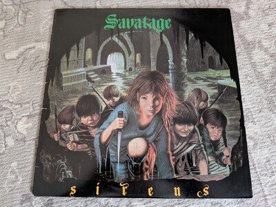 Savatage - Sirens LP vinyl UK First Pressing MFN 48 (Cream Label)