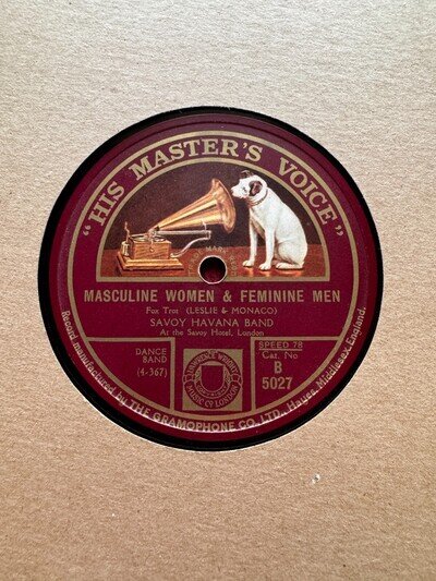 78Rpm, Hot dance, Savoy Havana Band 'Masculine Women & Feminine Men' HMV Clean!