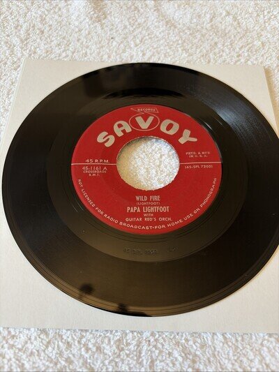 Papa Lightfoot US 7” Single 1955. Wild Fire/ Mean Old Train. Savoy Label.