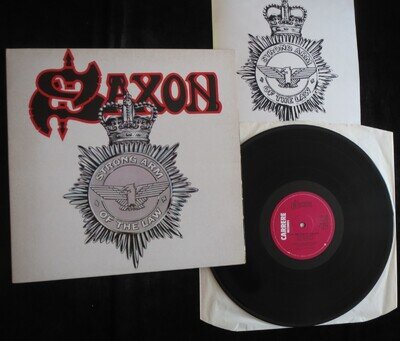 SAXON - Strong Arm Of The Law - 1980 Carrere Vinyl LP, A1, B1 with Patch - EX/EX