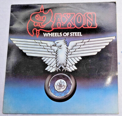 SAXON "WHEELS OF STEEL" ORIG 1980 UK VINYL LP (NWOBHM, CAL115, VG / VG)