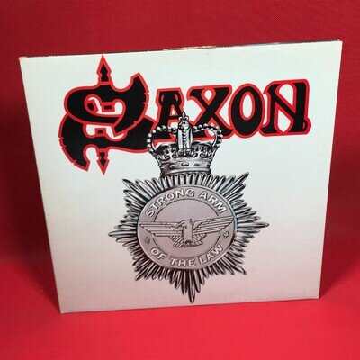 SAXON Strong Arm Of The Law 1980 UK vinyl LP + PATCH original vintage CAL120