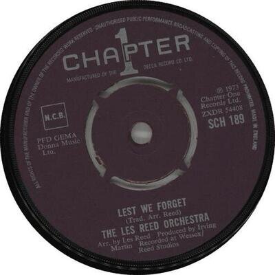 Les Reed Lest We Forget 7" vinyl single record UK SCH189