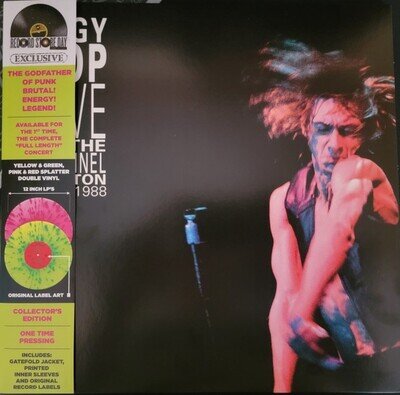 IGGY POP -LIVE AT THE CHANNEL BOSTON (PINK + YELLOW SPLATTER VINYL) 2x LP