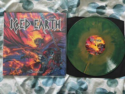 ICED EARTH THE DARK SAGA 12" ORANGE/BLUE GALAXY VINYL LP NEW