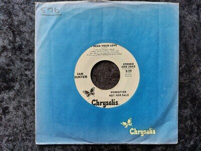 IAN HUNTER : I NEED YOUR LOVE 7" PROMO SINGLE**1981 VG CONDITION 'BOWIE'