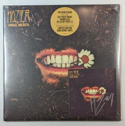 HOZIER Unreal Unearth LTD ED 2LP Raw Ochre SEALED Vinyl with SIGNED ART CARD