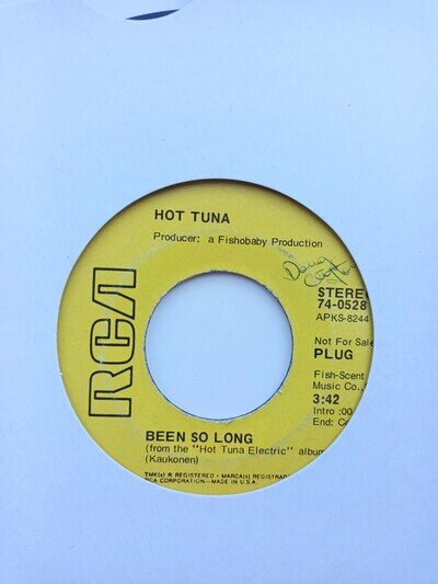 PSYCHE ROCKER HOT TUNA RCA promo 45rpm Been So Long/Candy Man
