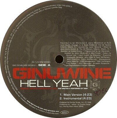 Ginuwine - Hell Yeah (12", Promo) (Near Mint (NM or M-)) - 3757247014