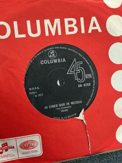 Heino - In Einer Bar In Mexico / Fernweh 7” vinyl. 1970. Columbia