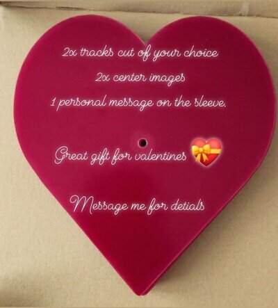Heart Shaped Red Record, Have Your Music On Vinyl. Valentines Gift, T560 VR