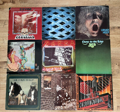 Rock, Folk, Prog, Joblot x 68 Vinyl LP's Frank Zappa, Hawkwind, Yes, VG - VG++,