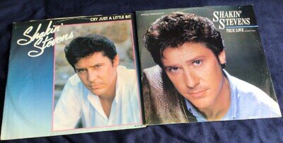 SHAKIN' STEVENS - 2 EPIC LABEL 12"- CRY JUST A LITTLE BIT & TRUE LOVE - N/M & EX