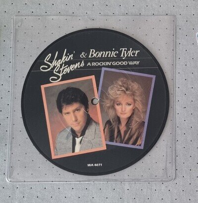 Shakin' Stevens and Bonnie Tyler - A Rockin' Good Way 7" Vinyl Picture Disc 80s
