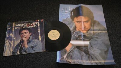 Shakin Stevens Autographed Sunsets Lp Plus Free Poster