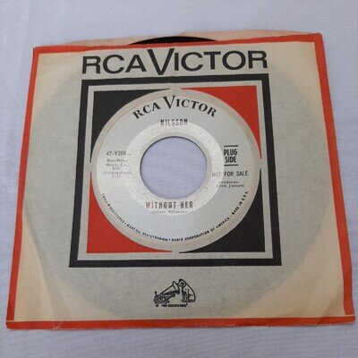 Nilsson - Without Her. Double sided USA Promo DJ Copy. RCA Victor. Superb NM '45
