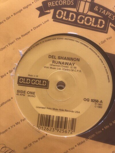 Del Shannon EX Runaway Old Gold OG 9256 Jody