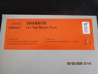 SHANNON LET THE MUSIC PLAY 3 TRACK 12" VINYL GERMAN IMPORT VGC+ CLEANED & TESTED