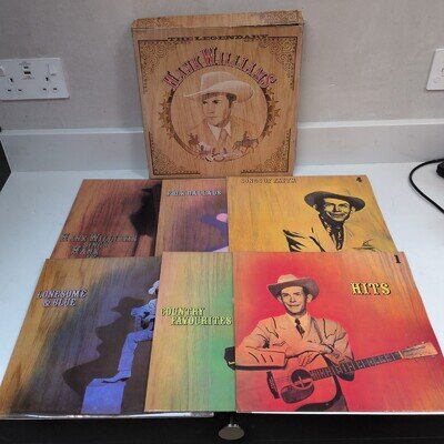 The Legendary Hank Williams (1979) 12" Vinyl Box Set Of 6 Records & 128 Tracks
