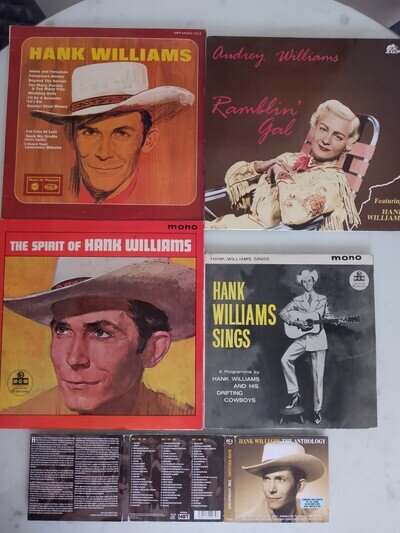 Hank Williams Job Lot: 3x LP's + 1x 10" + 3x CD'S